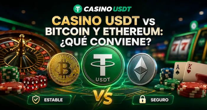 Casino USDT vs Bitcoin y Ethereum: qué conviene para jugar en casinos online en 2026